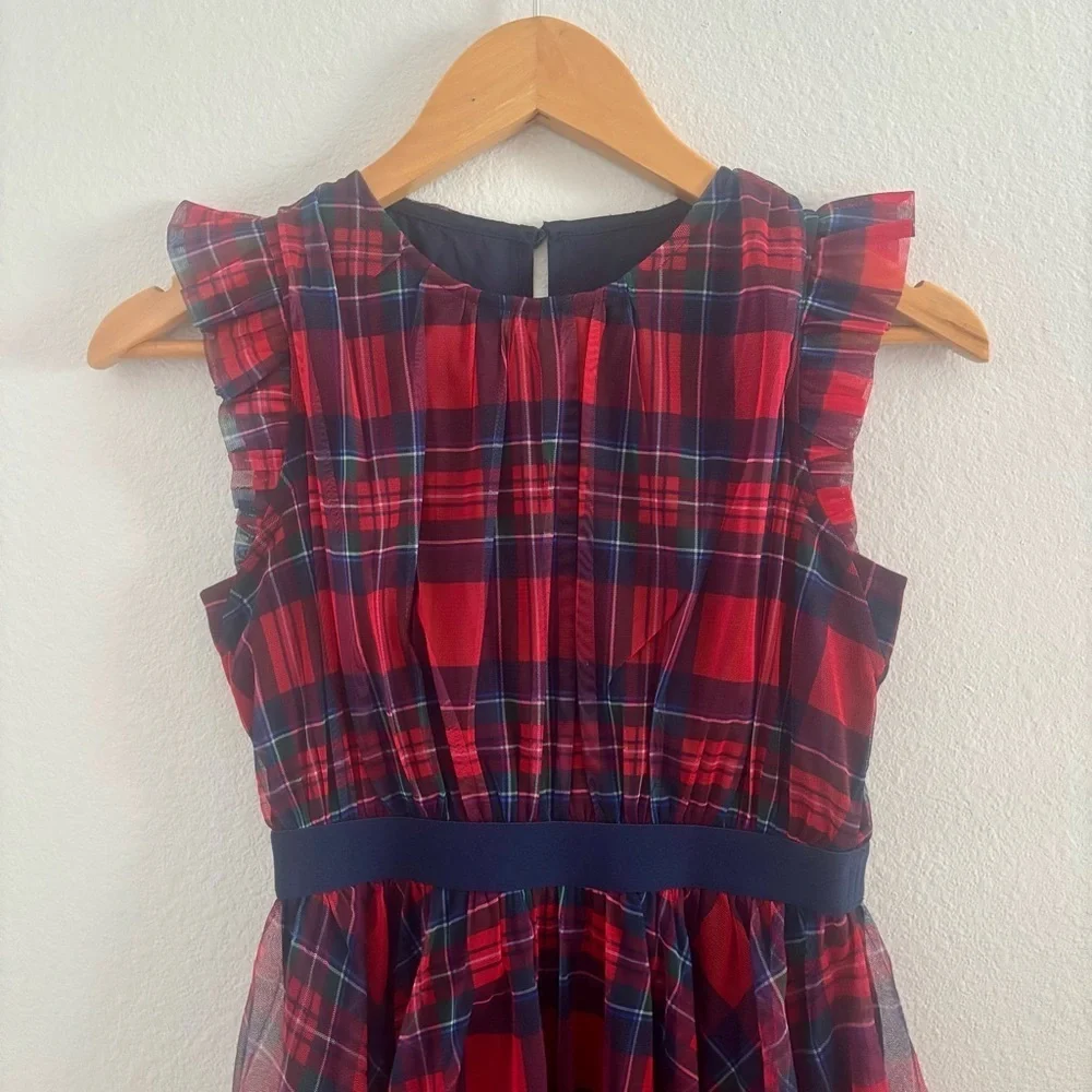 Vineyard Vines Girls Plaid Tulle Dress – Size S (8–10)